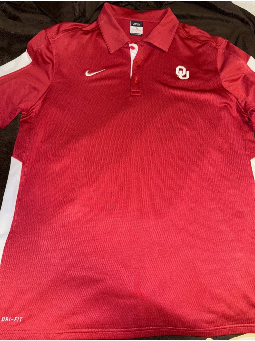 Nike Red OU Logo Dri-FIT Polo